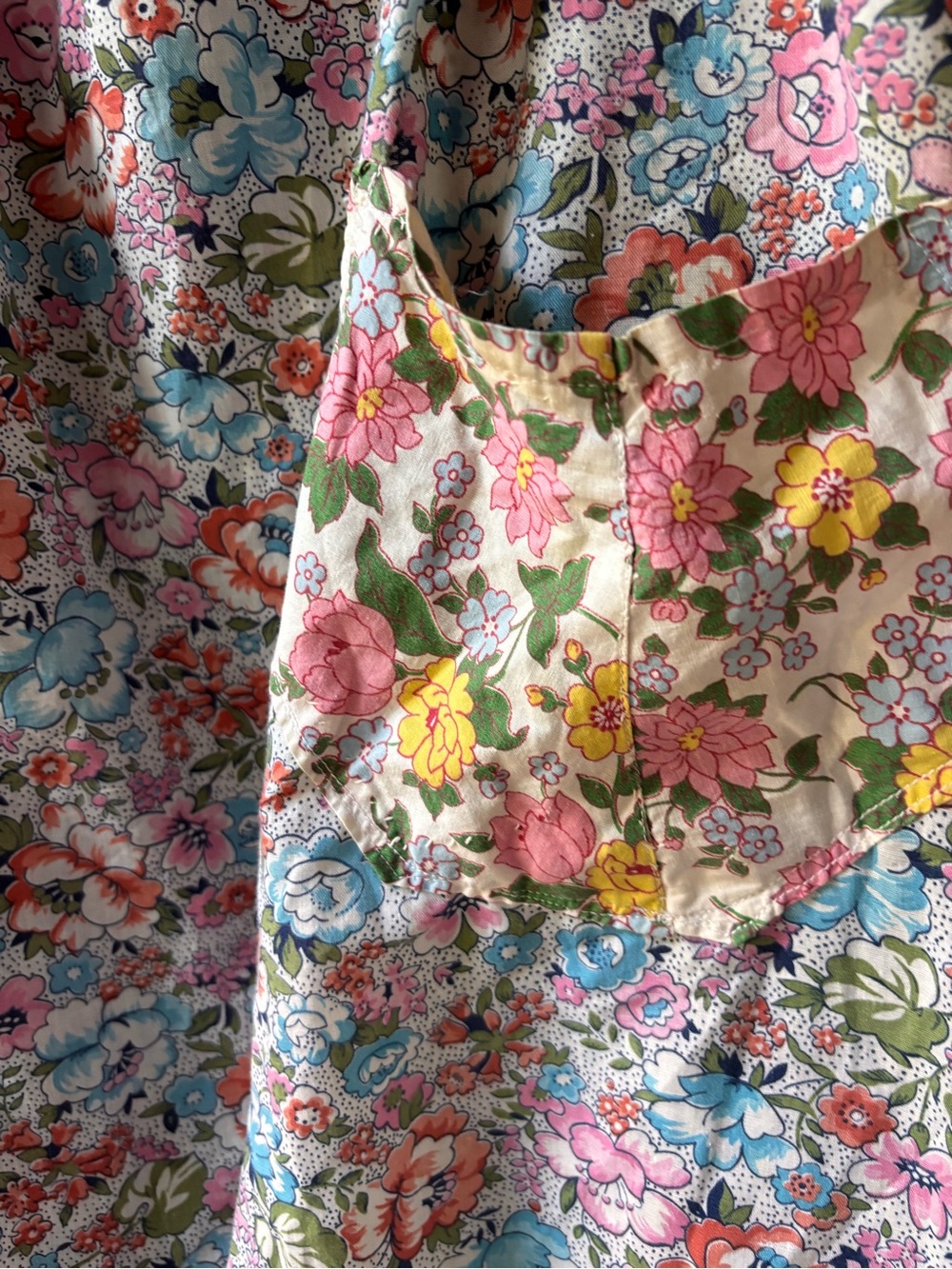 Vintage floral skirt cottage grain sack style - Picture 2 of 11